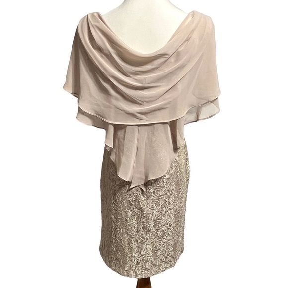 J. Howard Special Occasion Mother of the Bride Champagne Colored Dress Size 6 - Picture 8 of 15